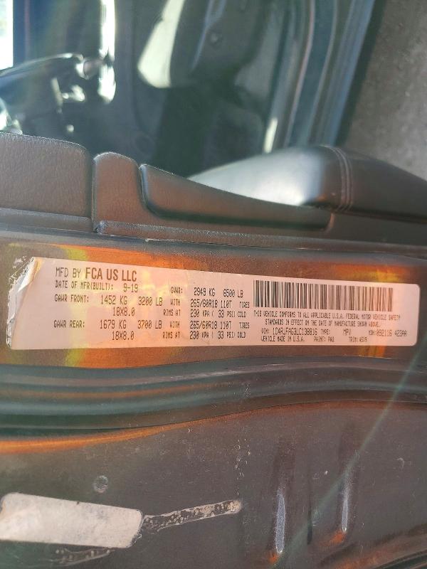 50133736 :رقم المزاد ، 1C4RJFAG3LC138816 vin ، 2020 Jeep Grand Cherokee مزاد بيع