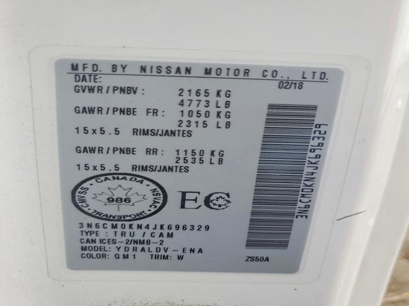Auction sale of the 2018 Niss Nv, vin: 3N6CM0KN4JK696329, lot number: 50131126