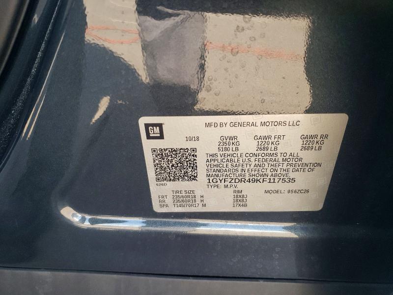 2019 Cadillac Xt4 მანქანა იყიდება აუქციონზე, vin: 1GYFZDR49KF117535, აუქციონის ნომერი: 49300066