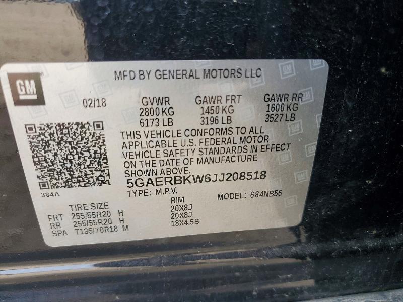 Aukcja sprzedaży 2018 Buick Enclave, vin: 5GAERBKW6JJ208518, numer aukcji: 51145426