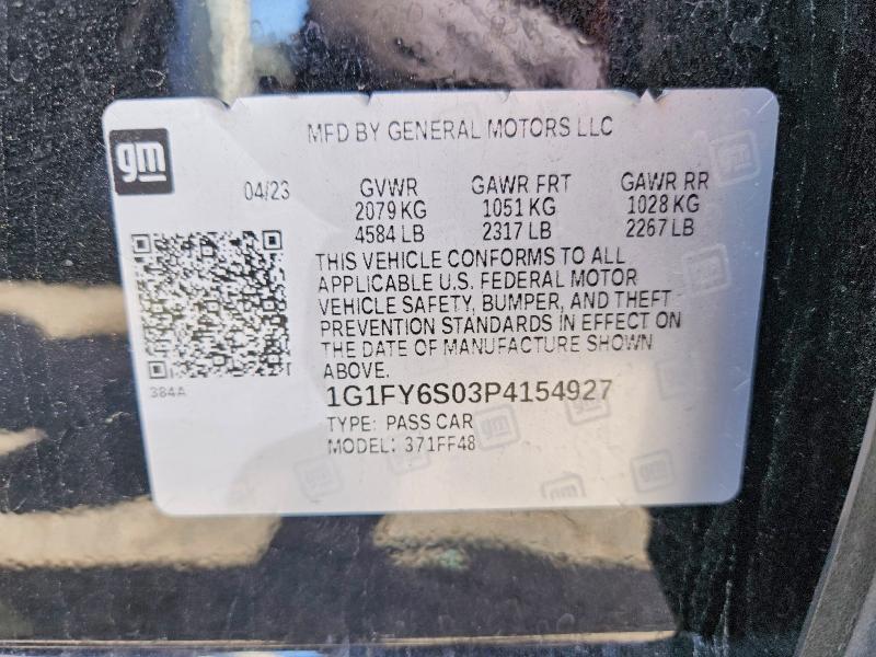 50599186 :رقم المزاد ، 1G1FY6S03P4154927 vin ، 2023 Chevrolet Bolt Euv مزاد بيع