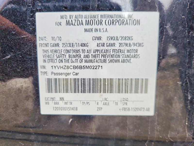 Aukcja sprzedaży 2011 Mazda 6, vin: 1YVHZ8CB6B5M02271, numer aukcji: 51030116