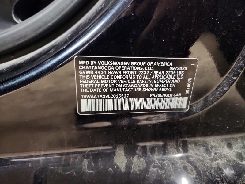 Aukcja sprzedaży 2020 Volkswagen Passat, vin: 1VWAA7A38LC025537, numer aukcji: 48165726