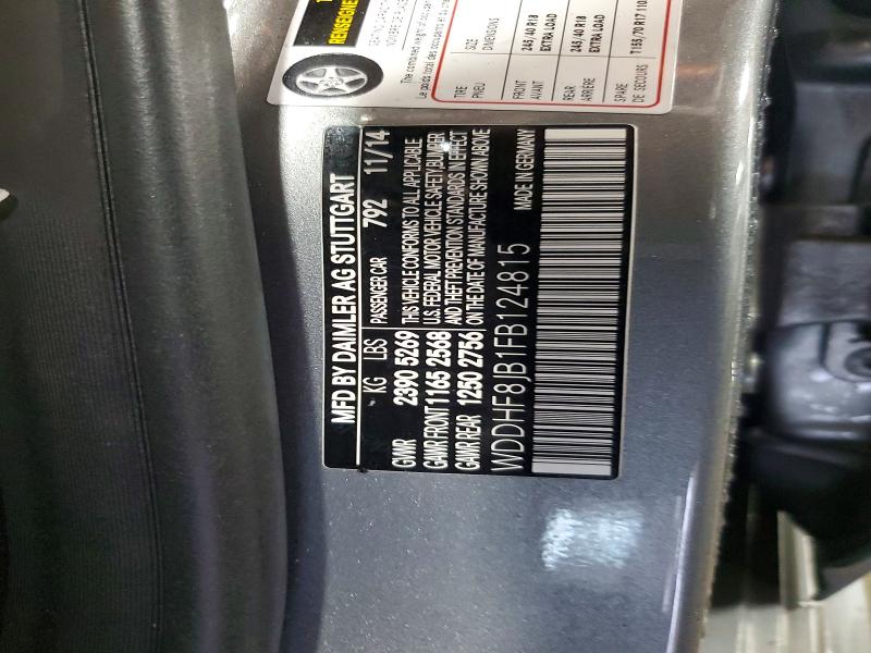 Продажа на аукционе авто 2015 Mercedes-benz E, vin: WDDHF8JB1FB124815, номер лота: 49937846