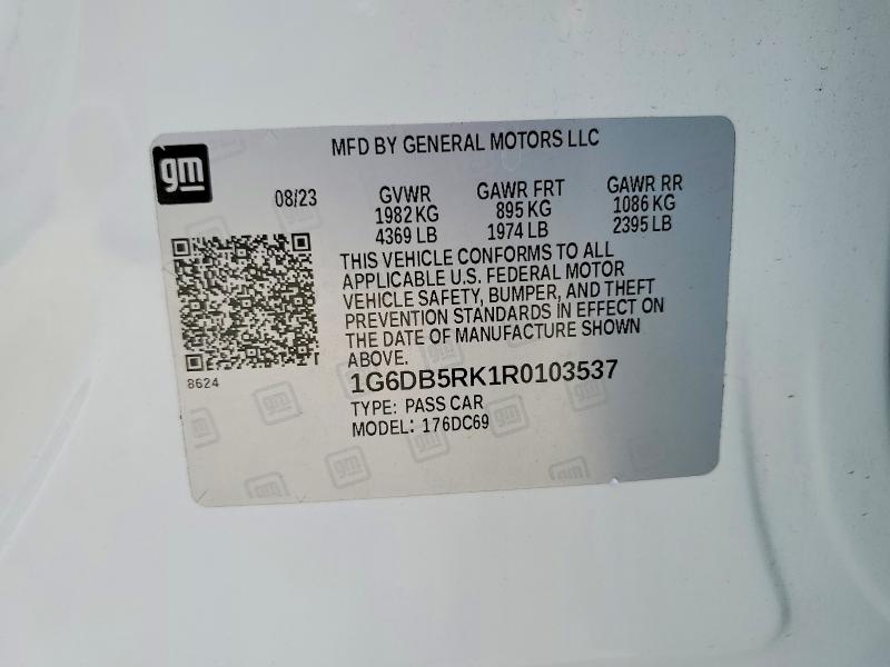 48300356 :رقم المزاد ، 1G6DB5RK1R0103537 vin ، 2024 Cadillac Ct4 مزاد بيع