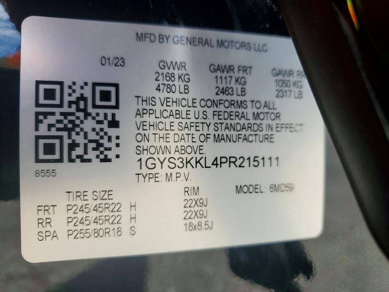 Aukcja sprzedaży 2023 Cadillac Escalade, vin: 1GYS3KKL4PR215111, numer aukcji: 47999856