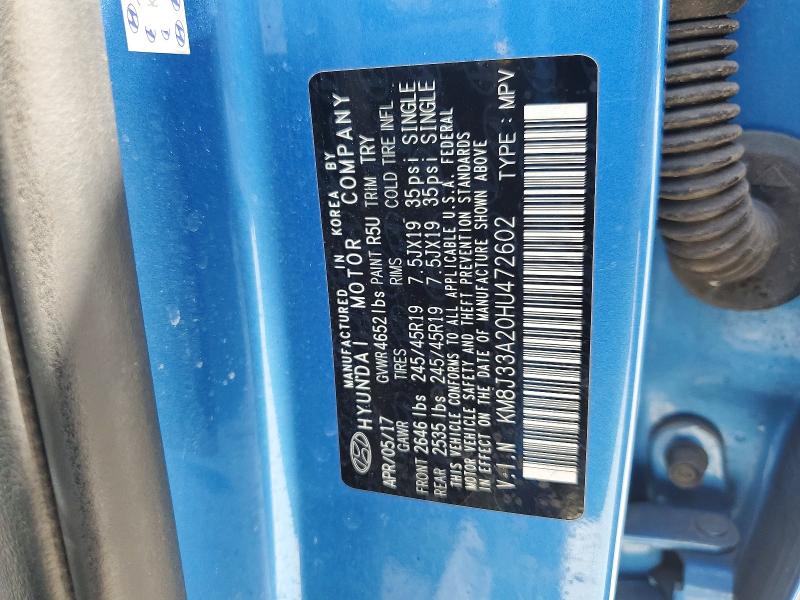 Продаж на аукціоні авто 2017 Hyundai Tucson, vin: KM8J33A20HU472602, номер лоту: 49826786