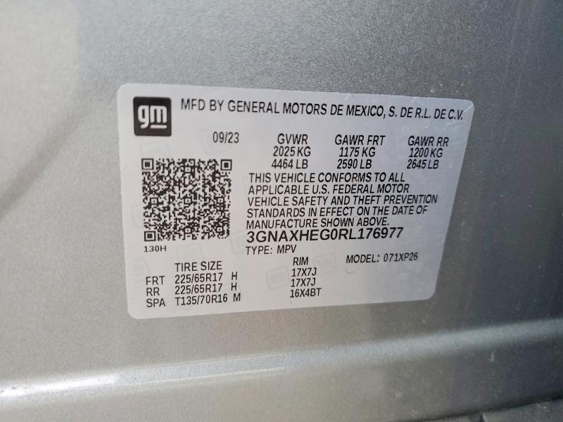 Aukcja sprzedaży 2024 Chevrolet Equinox, vin: 3GNAXHEG0RL176977, numer aukcji: 51751766