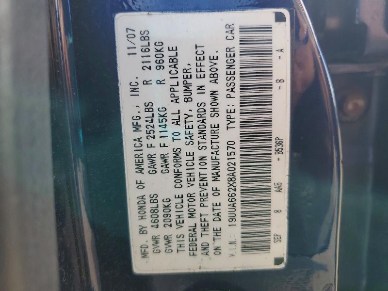 Aukcja sprzedaży 2008 Acura Tl, vin: 19UUA662X8A021570, numer aukcji: 50333566