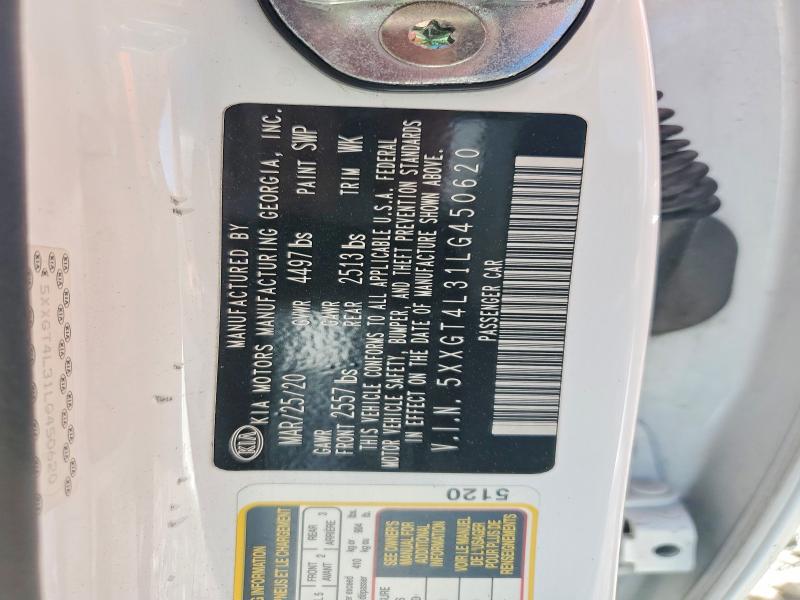 50137156 :رقم المزاد ، 5XXGT4L31LG450620 vin ، 2020 Kia Optima مزاد بيع