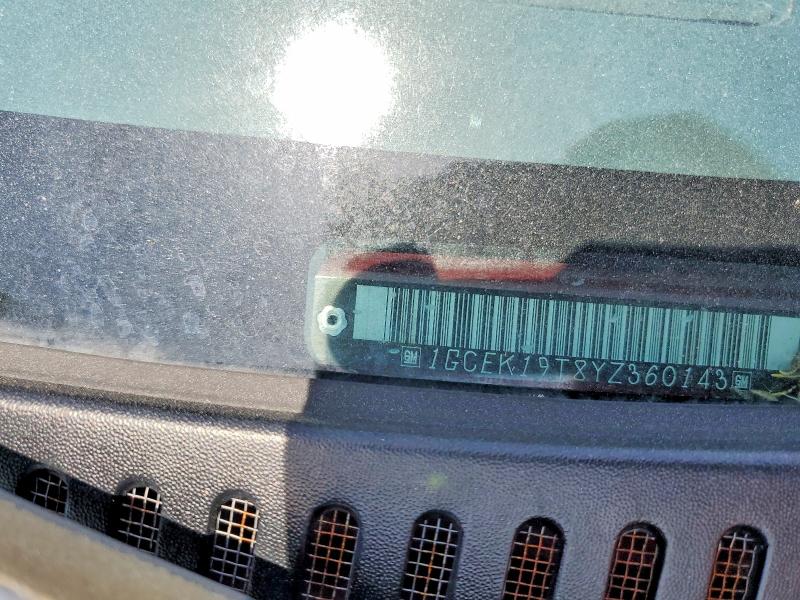 Aukcja sprzedaży 2000 Chevrolet Silverado, vin: 1GCEK19T8YZ360143, numer aukcji: 49152446