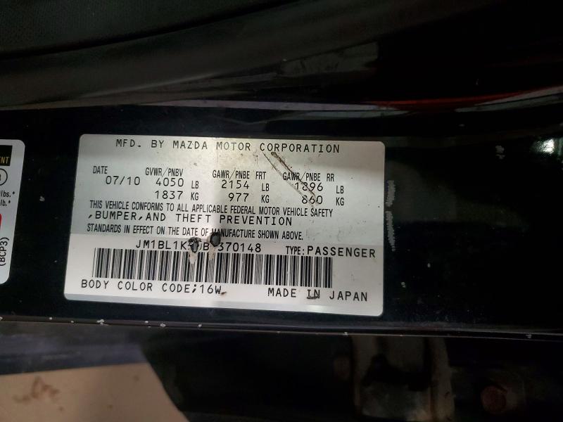 Aukcja sprzedaży 2011 Mazda 3, vin: JM1BL1K50B1370148, numer aukcji: 50954516