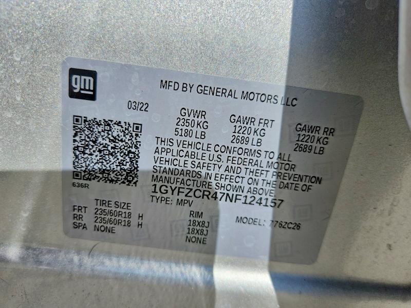 Aukcja sprzedaży 2022 Cadillac Xt4, vin: 1GYFZCR47NF124157, numer aukcji: 50443006