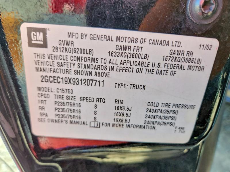 Продаж на аукціоні авто 2003 Chevrolet Silverado, vin: 2GCEC19X931207711, номер лоту: 51360546