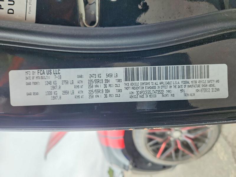 2018 Dodge Journey მანქანა იყიდება აუქციონზე, vin: 3C4PDCEG5JT473522, აუქციონის ნომერი: 51954386