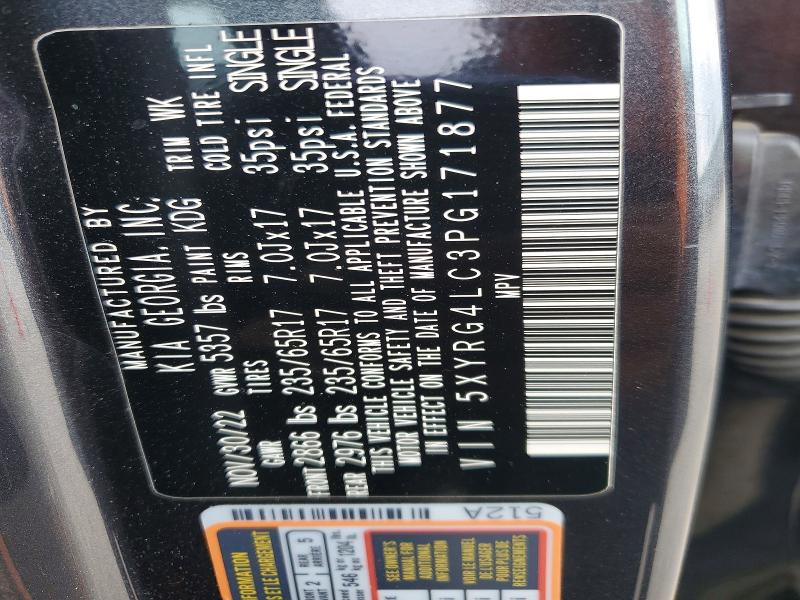 Продаж на аукціоні авто 2023 Kia Sorento, vin: 5XYRG4LC3PG171877, номер лоту: 50105816