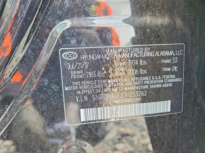 50530986 :رقم المزاد ، 5NPD84LF2JH253262 vin ، 2018 Hyundai Elantra مزاد بيع