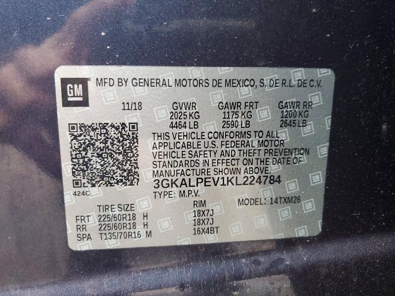 2019 Gmc Terrain მანქანა იყიდება აუქციონზე, vin: 3GKALPEV1KL224784, აუქციონის ნომერი: 51519696