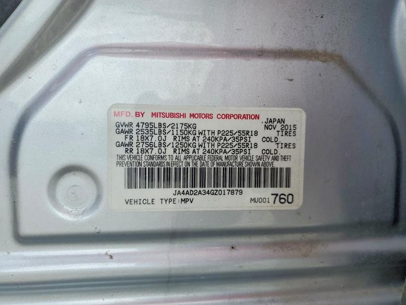 Aukcja sprzedaży 2016 Mitsubishi Outlander, vin: JA4AD2A34GZ017879, numer aukcji: 51347356