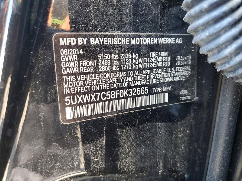 2015 Bmw X3 მანქანა იყიდება აუქციონზე, vin: 5UXWX7C58F0K32665, აუქციონის ნომერი: 49022976