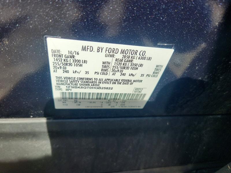 Aukcja sprzedaży 2017 Ford Explorer, vin: 1FM5K8GT0HGB25822, numer aukcji: 49258246