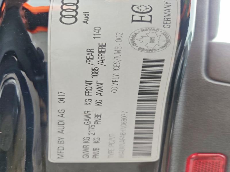 Продаж на аукціоні авто 2017 Audi A4, vin: WAUANAF48HN068077, номер лоту: 46101586