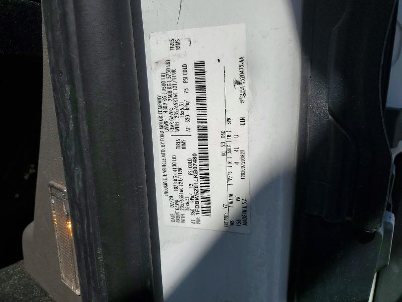 49615256 :رقم المزاد ، 1FDBW5Z81LKB07480 vin ، 2020 Ford Transit مزاد بيع