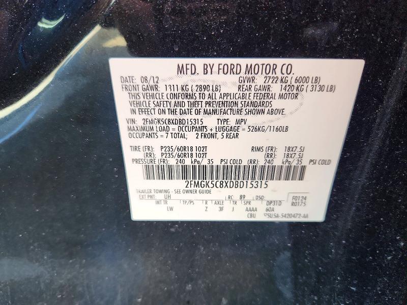 Aukcja sprzedaży 2013 Ford Flex, vin: 2FMGK5C8XDBD15315, numer aukcji: 51697906