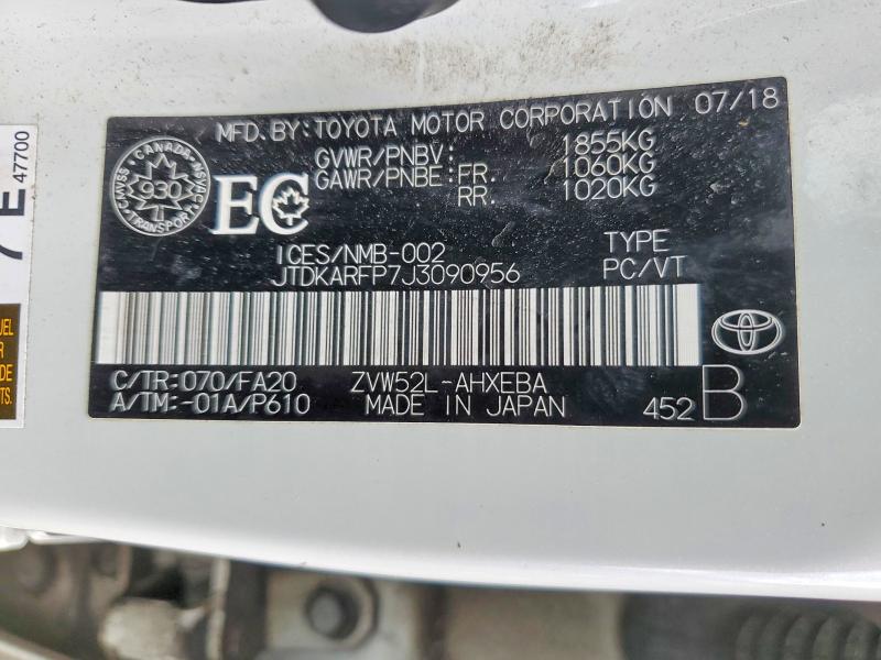 Продаж на аукціоні авто 2018 Toyota Prius Prime, vin: JTDKARFP7J3090956, номер лоту: 51609966