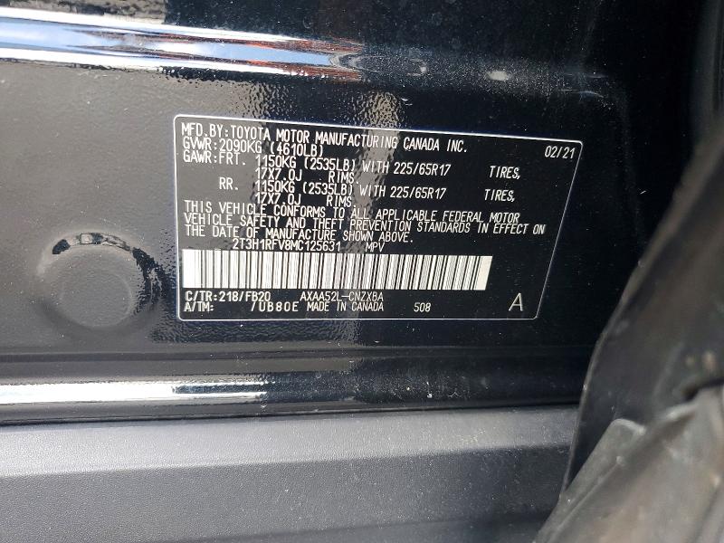 48758856 :رقم المزاد ، 2T3H1RFV8MC125631 vin ، 2021 Toyota Rav4 مزاد بيع