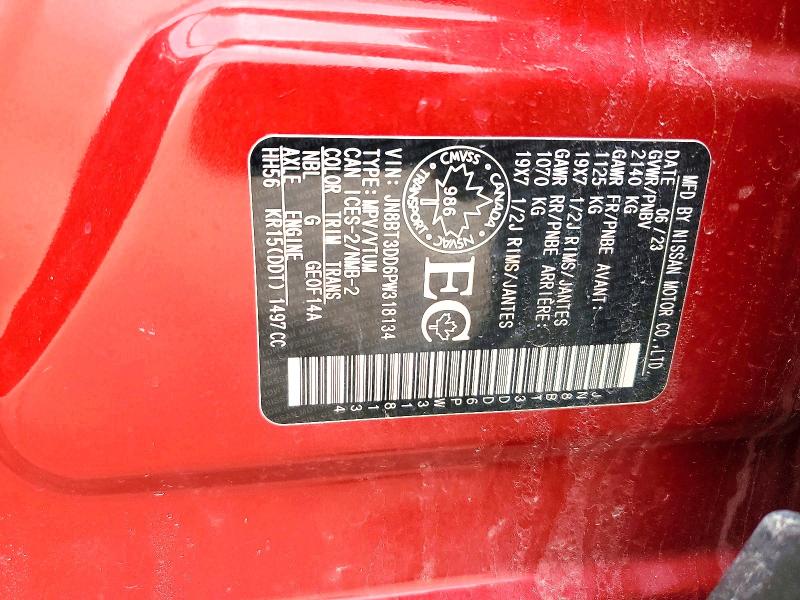 2023 Nissan Rogue მანქანა იყიდება აუქციონზე, vin: JN8BT3DD6PW318134, აუქციონის ნომერი: 49382256