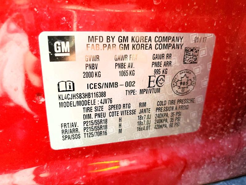 Продаж на аукціоні авто 2017 Buick Encore, vin: KL4CJHSB3HB116388, номер лоту: 49781596