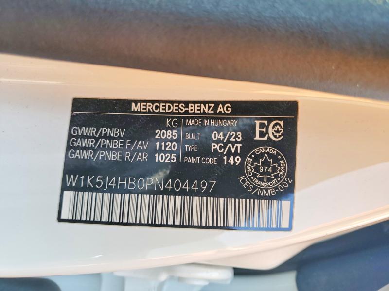 Auction sale of the 2023 Mercedes-benz Cla, vin: W1K5J4HB0PN404497, lot number: 49290336