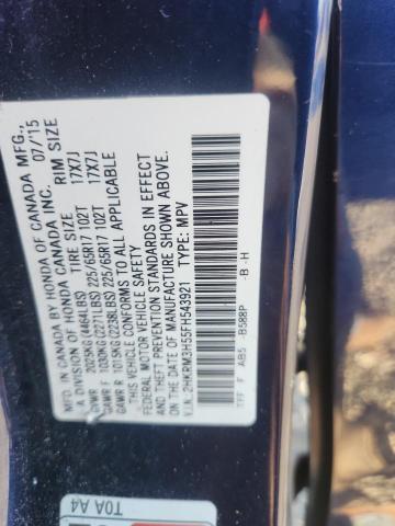 Продажа на аукционе авто 2015 Honda Cr-v, vin: 2HKRM3H55FH543921, номер лота: 49889046