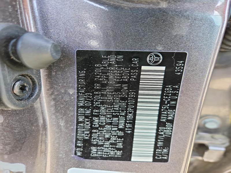 49557996 :رقم المزاد ، 4T1F11BK3PU107991 vin ، 2023 Toyota Camry مزاد بيع