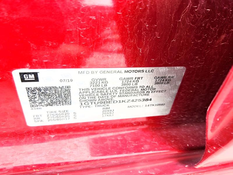 Aukcja sprzedaży 2019 Gmc Sierra, vin: 1GTU9BED1KZ425384, numer aukcji: 50327256