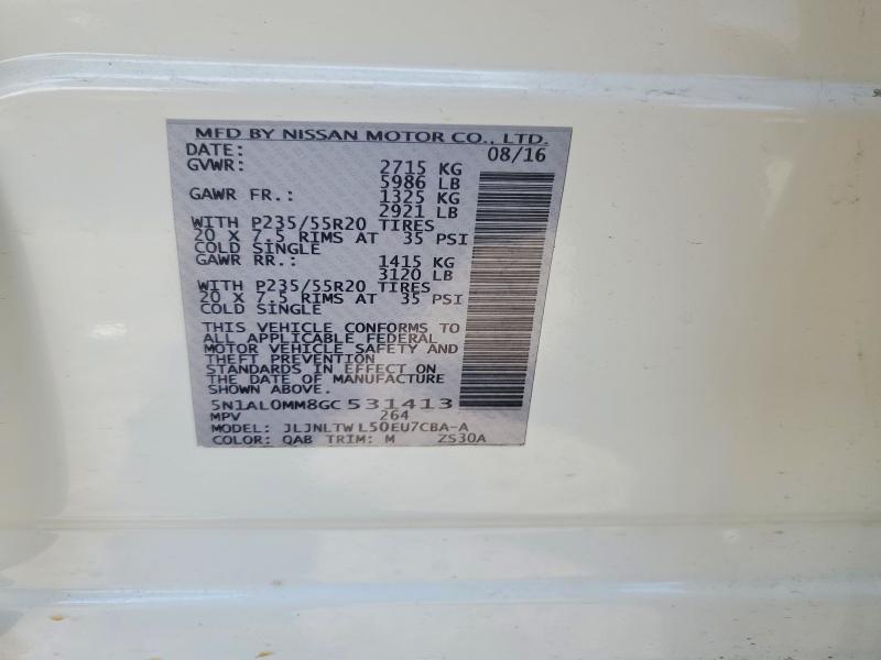 Продажа на аукционе авто 2016 Infiniti Qx60, vin: 5N1AL0MM8GC531413, номер лота: 48399076