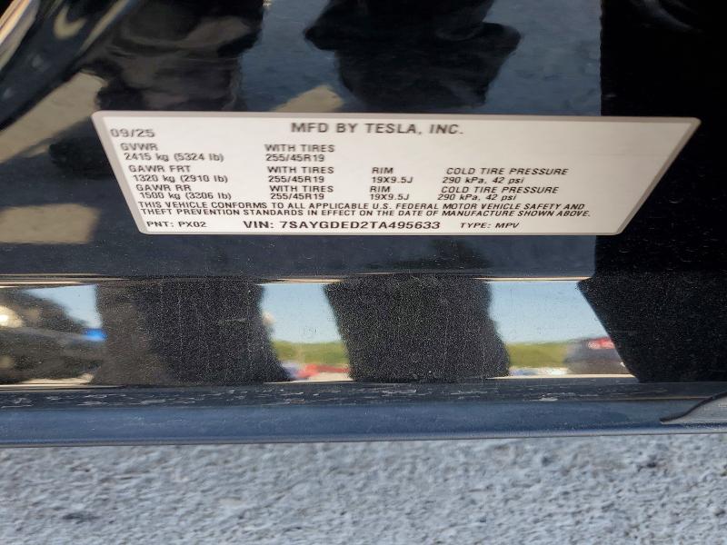 Auction sale of the 2026 Tesla Model Y, vin: 7SAYGDED2TA495633, lot number: 50959996
