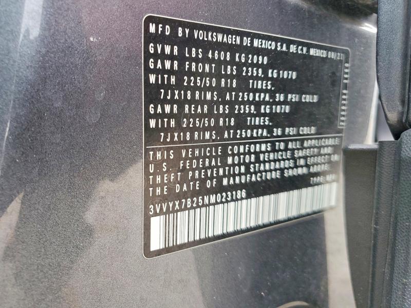 Aukcja sprzedaży 2022 Volkswagen Taos, vin: 3VVYX7B25NM023186, numer aukcji: 51421166