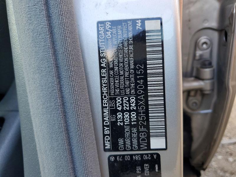52021796 :رقم المزاد ، WDBJF25H5XA904152 vin ، 1999 Mercedes-benz E مزاد بيع