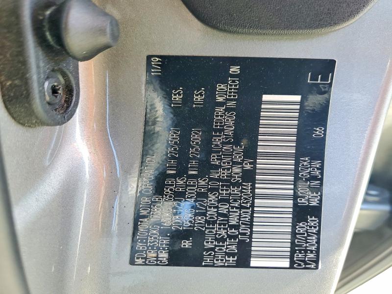 50114166 :رقم المزاد ، JTJDY7AX0L4320444 vin ، 2020 Lexus Lx 570 مزاد بيع