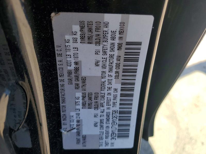 2014 Mazda 3 მანქანა იყიდება აუქციონზე, vin: 3MZBM1U71EM108798, აუქციონის ნომერი: 50502496