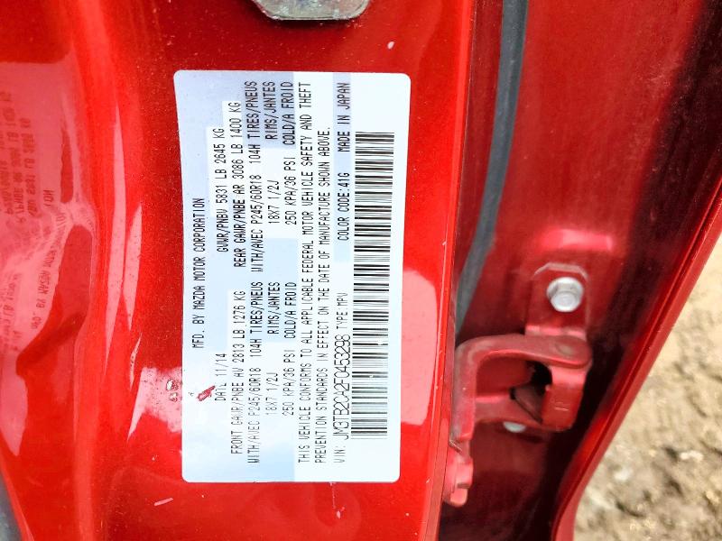 Продажа на аукционе авто 2015 Mazda Cx-9, vin: JM3TB2CA2F0453298, номер лота: 48761616