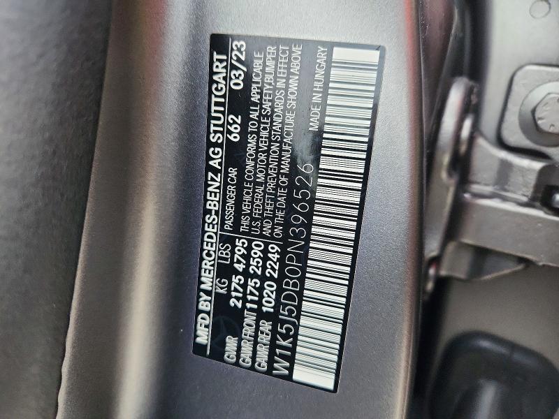 Продаж на аукціоні авто 2023 Mercedes-benz Cla, vin: W1K5J5DB0PN396526, номер лоту: 50610226