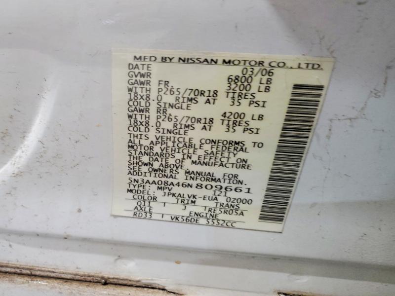 Продажа на аукционе авто 2006 Infiniti Qx56, vin: 5N3AA08A46N809661, номер лота: 48674736