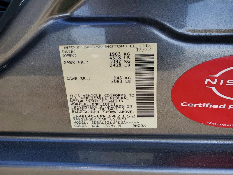 48746986 :رقم المزاد ، 1N4BL4CV8PN342152 vin ، 2023 Nissan Altima مزاد بيع