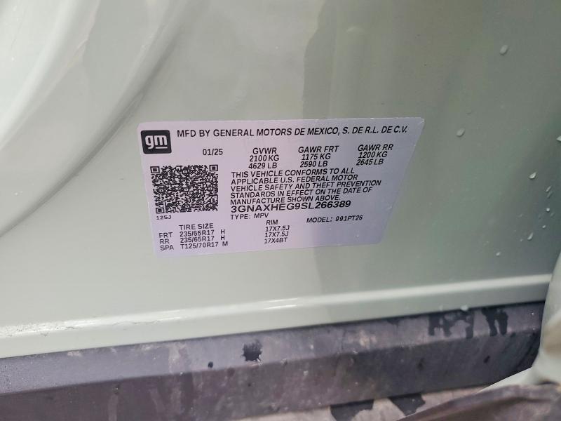 Продаж на аукціоні авто 2025 Chevrolet Equinox, vin: 3GNAXHEG9SL266389, номер лоту: 48263306