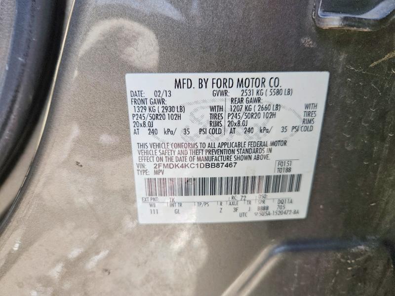 49433626 :رقم المزاد ، 2FMDK4KC1DBB87467 vin ، 2013 Ford Edge مزاد بيع