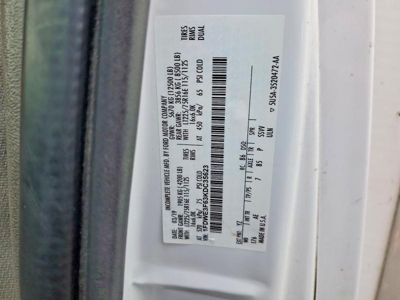 Продажа на аукционе авто 2019 Ford E350, vin: 1FDWE3F63KDC35623, номер лота: 51631906