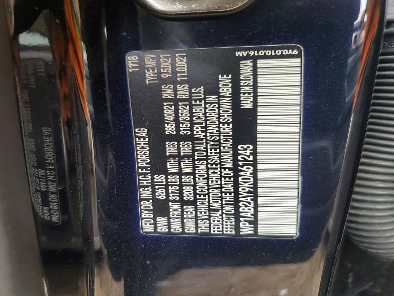 Aukcja sprzedaży 2019 Porsche Cayenne, vin: WP1AB2AY9KDA61243, numer aukcji: 50180226